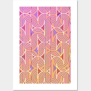 Colorful waves pattern Posters and Art